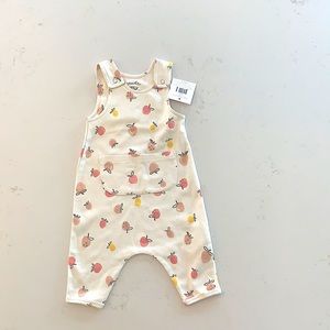 NWT Pehr Baby Girl 0-3m overall one piece fruit romper